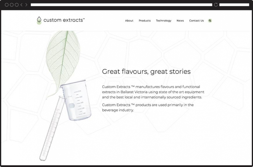 Custom extracts website brown ink geelong ballarat torquay